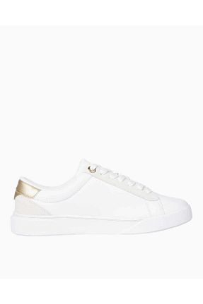 کفش اسنیکر طلائی زنانه بند دار Tommy Hilfiger - کد 882190103