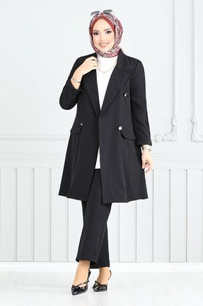 ست بالاتنه و پائین تنه مشکی زنانه بافتنی ModaMerve - کد 903447624