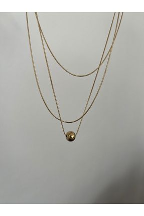 گردنبند استیل ( فولاد ) زرد استیل (فولاد) Hoop jewelery - کد 901993050