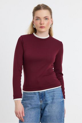 بلوز زرشکی زنانه رگولار Rays - کد 901998085