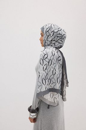 شال طوسی زنانه پنبه ای cs camellia scarf - کد 902008506