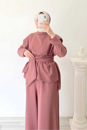 ست بالاتنه و پائین تنه حجاب صورتی زنانه اورسایز CNG MODA - کد 902061454