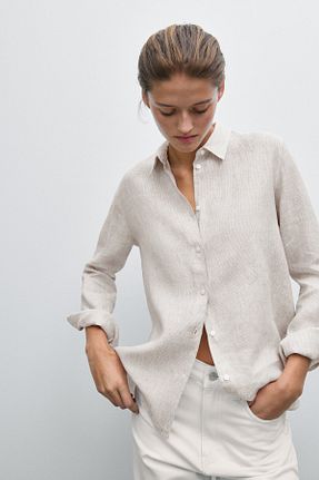بلوز بژ زنانه رگولار Massimo Dutti - کد 902063450
