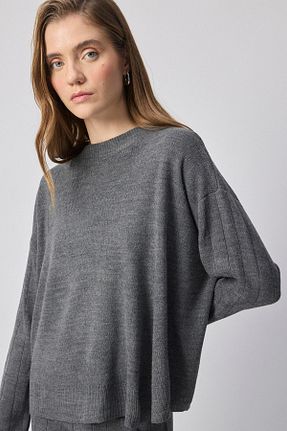 ست بالاتنه و پائین تنه حجاب طوسی زنانه اورسایز Touche Prive - کد 902080612