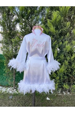 ربدوشام سفید زنانه ساتن Before To Be Bride - کد 249014329