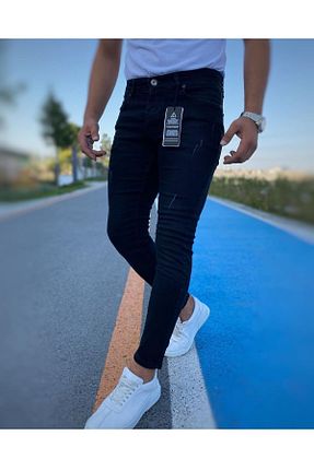 شلوار جین مشکی مردانه پاچه تنگ moda biz - کد 837334774