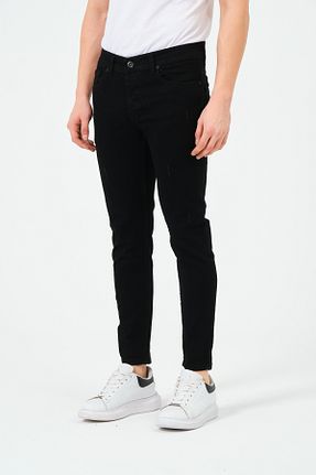شلوار جین مشکی مردانه پاچه تنگ moda biz - کد 837334774
