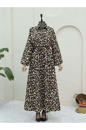لباس حجاب قهوه ای زنانه رگولار Modamorfo - کد 901497342