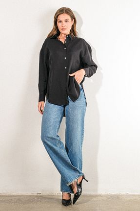 پیراهن مشکی زنانه رگولار GÖMLEX - کد 902086565