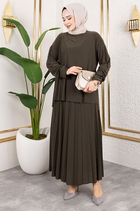 ست بالاتنه و پائین تنه خاکی زنانه Genel Markalar - کد 902082047