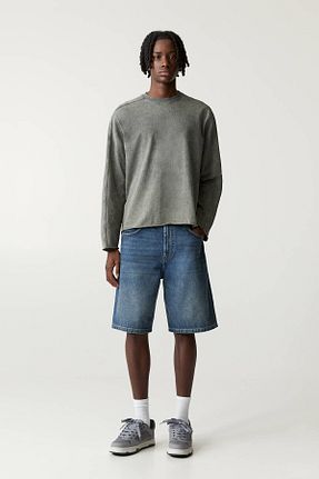 شلوارک و برمودا سرمه ای مردانه پنبه ای Pull & Bear - کد 902099644