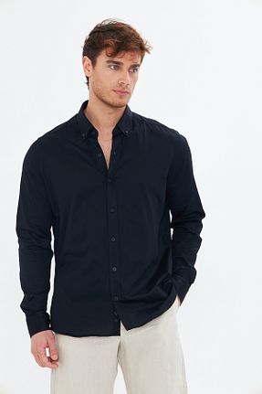 پیراهن مشکی مردانه رگولار Whitefin - کد 735187161
