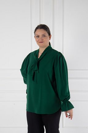 بلوز سایز بزرگ سبز زنانه گشاد Bedrinxxl - کد 903738584