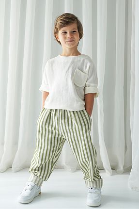ست بالاتنه و پائین تنه سبز بچه گانه بافتنی Catz Kids - کد 903744408