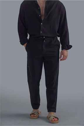 شلوار مشکی مردانه کتان OUTFİT MAN - کد 900269663