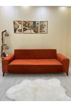 کاور مبل نارنجی مخمل Sahaneev - کد 832901235