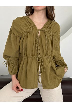 پیراهن خاکی زنانه رگولار Laluvia - کد 902109567
