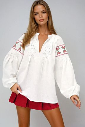 بلوز نباتی زنانه چاپی VAGGON - کد 902120358