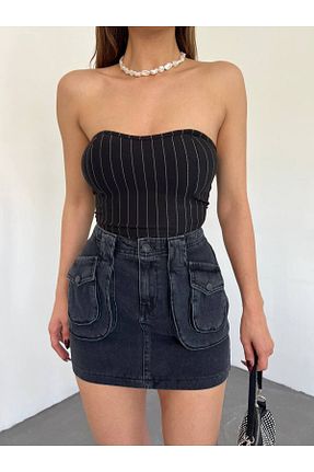 بلوز مشکی زنانه کراپ Fav Style - کد 902131482