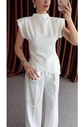 بلوز سفید زنانه ساده Butik Beyza - کد 902124068