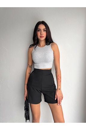 شلوارک و برمودا مشکی زنانه فاق بلند Winmoda34 - کد 902128217