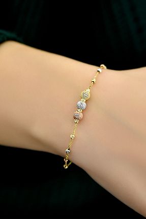دستبند نقره طلائی زنانه 925 عیار Papatya Silver - کد 845370862