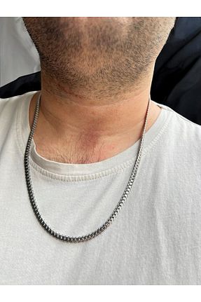 گردنبند استیل ( فولاد ) طوسی مردانه استیل (فولاد) Miyoste - کد 897247490