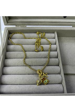 گردنبند استیل ( فولاد ) طلائی زنانه استیل (فولاد) naaksesuar - کد 902198000