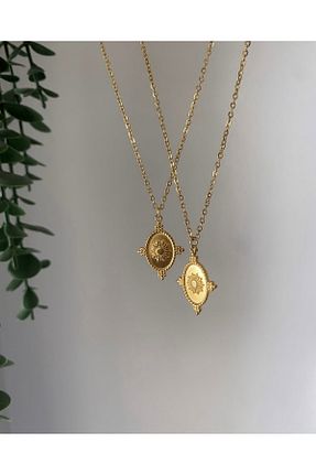 گردنبند استیل ( فولاد ) طلائی زنانه استیل (فولاد) Claritas Takı - کد 902219646