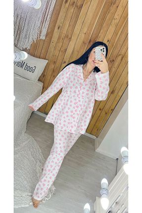 ست لباس راحتی بارداری سفید زنانه پنبه ای Pijamapartisi - کد 891368128