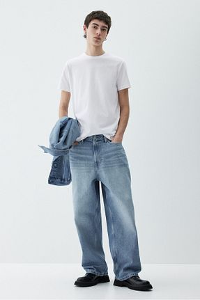 تیشرت سفید مردانه یقه دوچرخه H&M - کد 858374979