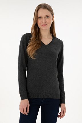 پلیور طوسی زنانه ساده U.S. Polo Assn. - کد 846762115