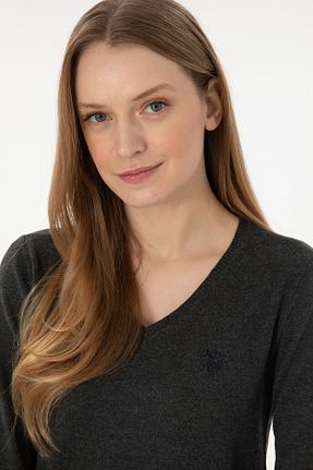 پلیور طوسی زنانه ساده U.S. Polo Assn. - کد 846762115