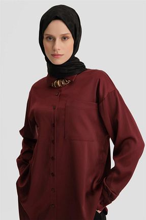 پیراهن حجاب زرشکی زنانه رگولار Armine - کد 888449869