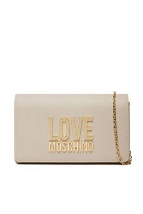 کیف دوشی بژ زنانه چرم مصنوعی Love Moschino - کد 809001555