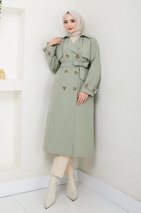 ترنچکت حجاب سبز زنانه پنبه پلی استر InStyle - کد 902273751