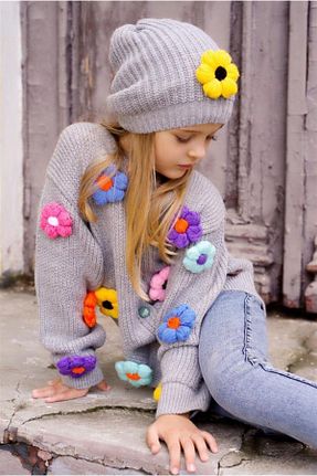 ست بالاتنه و پائین تنه طوسی بچه گانه جین Hilal Akıncı Kids - کد 343300629
