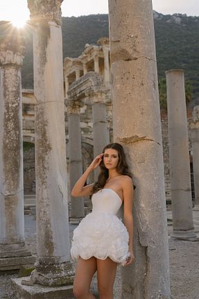 لباس سفید زنانه بافتنی Mediha Cambaz - کد 903816474