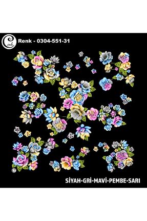 روسری رنگی پلی استر Cenk - کد 901559787