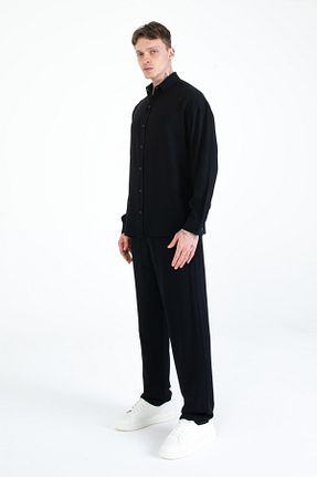 ست بالاتنه و پائین تنه مشکی مردانه بافتنی EGHO - کد 902331957