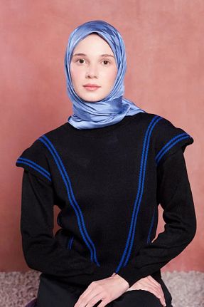 روسری آبی پلی استر Madame Polo - کد 801383996