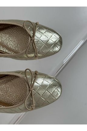 بابت متالیک زنانه چرم خالص Naz Genç Ayakkabı - کد 902344707