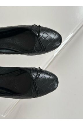 بابت مشکی زنانه چرم خالص Naz Genç Ayakkabı - کد 902344537