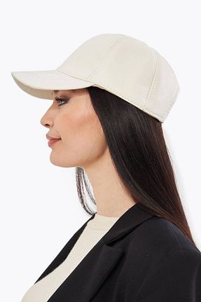 کلاه بژ زنانه چرم خالص Pegia - کد 902341593