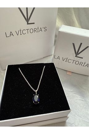 گردنبند نقره آبی زنانه 925 عیار la victorias - کد 902345814