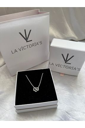 گردنبند نقره طوسی زنانه 925 عیار la victorias - کد 902347507