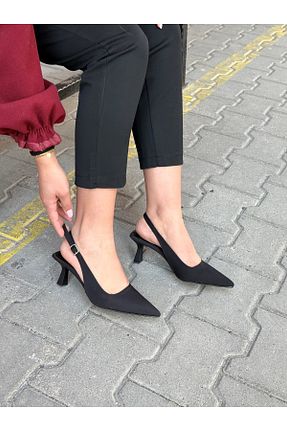 کفش مجلسی مشکی زنانه چرم مصنوعی İnci Topuk - کد 902786497