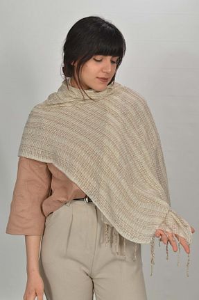 شال نارنجی زنانه ابریشم Harbiye Yöresel - کد 87058866