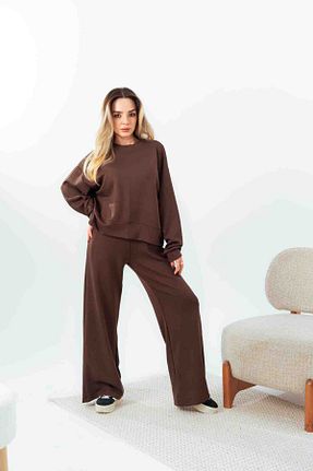 ست بالاتنه و پائین تنه قهوه ای زنانه سوئیشرت-گرمکن ROSEBEE - کد 902361707