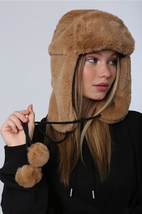 کلاه قهوه ای زنانه خز مصنوعی Luminos Butik - کد 128469046